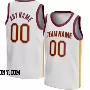 Stitched Customized Association White Red Red Basketball Jersey