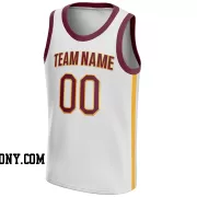 Stitched Customized Association White Red Red Basketball Jersey