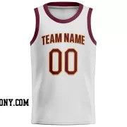 Stitched Customized Association White Red Red Basketball Jersey