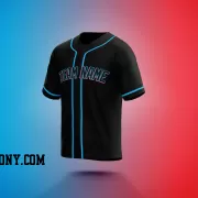 Stitched Customized Black Black Blue Baseball Jersey