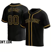 Stitched Customized Black Black Yellow Baseball Jersey