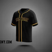Stitched Customized Black Black Yellow Baseball Jersey