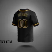 Stitched Customized Black Black Yellow Baseball Jersey