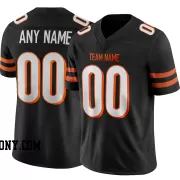 Stitched Customized Black White Orange Football Jersey