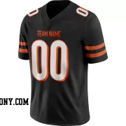 Stitched Customized Black White Orange Football Jersey
