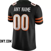 Stitched Customized Black White Orange Football Jersey
