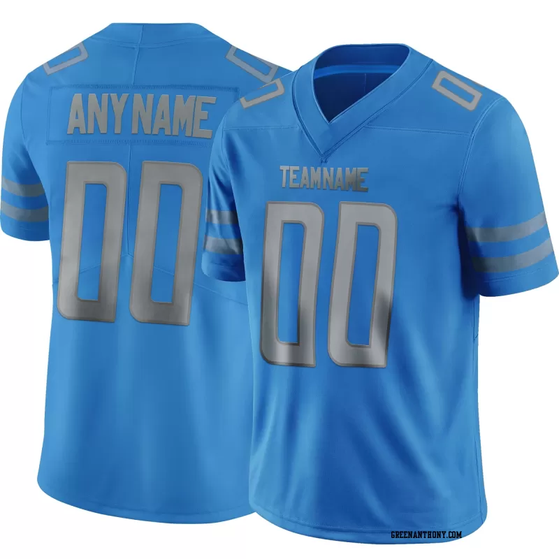 Stitched Customized Blue Gray Gray Football Jersey