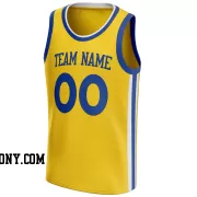 Stitched Customized Classic Yellow Blue Blue Basketball Jersey