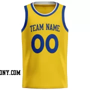 Stitched Customized Classic Yellow Blue Blue Basketball Jersey