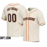 Stitched Customized Cream Black Orange Baseball Jersey