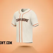 Stitched Customized Cream Black Orange Baseball Jersey