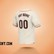 Stitched Customized Cream Black Orange Baseball Jersey