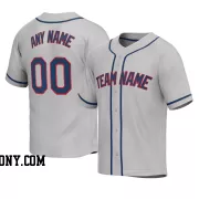 Stitched Customized Gray Navy Navy Baseball Jersey