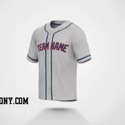 Stitched Customized Gray Navy Navy Baseball Jersey