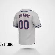 Stitched Customized Gray Navy Navy Baseball Jersey