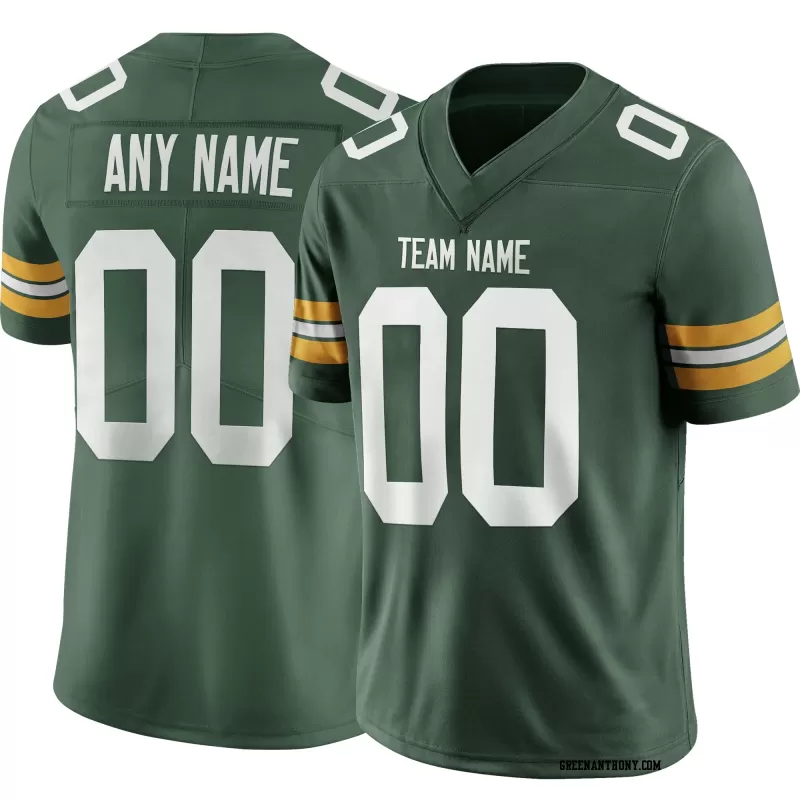 Stitched Customized Green White White Football Jersey