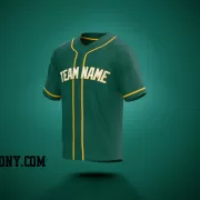 Stitched Customized Green White Yellow Baseball Jersey