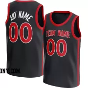 Stitched Customized Icon Black Red Red Basketball Jersey