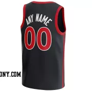 Stitched Customized Icon Black Red Red Basketball Jersey