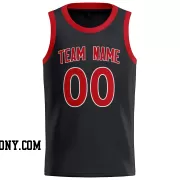 Stitched Customized Icon Black Red Red Basketball Jersey