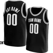 Stitched Customized Icon Black White White Basketball Jersey