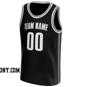 Stitched Customized Icon Black White White Basketball Jersey