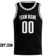 Stitched Customized Icon Black White White Basketball Jersey