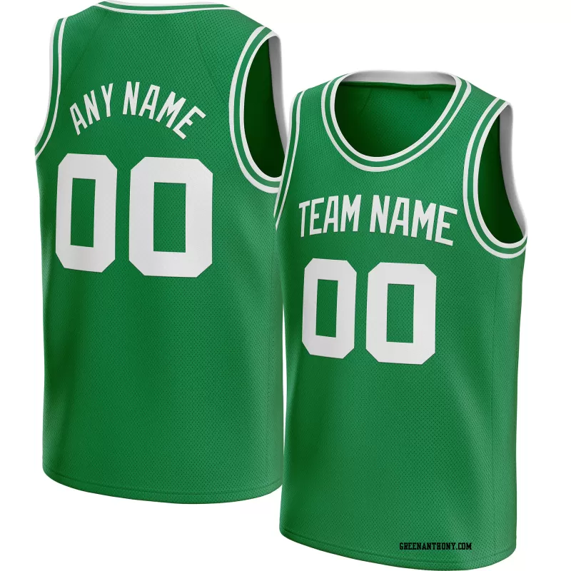 Stitched Customized Icon Green White White Basketball Jersey
