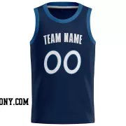 Stitched Customized Icon Navy White White Basketball Jersey