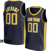 Stitched Customized Icon Navy Yellow Yellow Basketball Jersey
