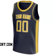Stitched Customized Icon Navy Yellow Yellow Basketball Jersey