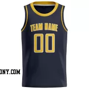 Stitched Customized Icon Navy Yellow Yellow Basketball Jersey
