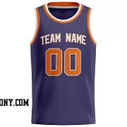 Stitched Customized Icon Purple Orange White Basketball Jersey