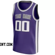 Stitched Customized Icon Purple White Gray Basketball Jersey