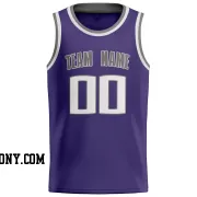 Stitched Customized Icon Purple White Gray Basketball Jersey