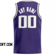 Stitched Customized Icon Purple White Gray Basketball Jersey