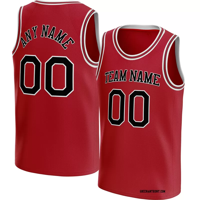 Stitched Customized Icon Red Black Black Basketball Jersey