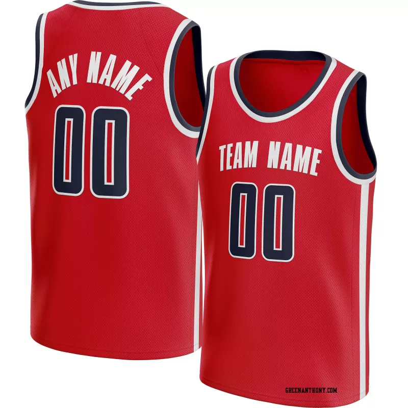 Stitched Customized Icon Red Navy White Basketball Jersey