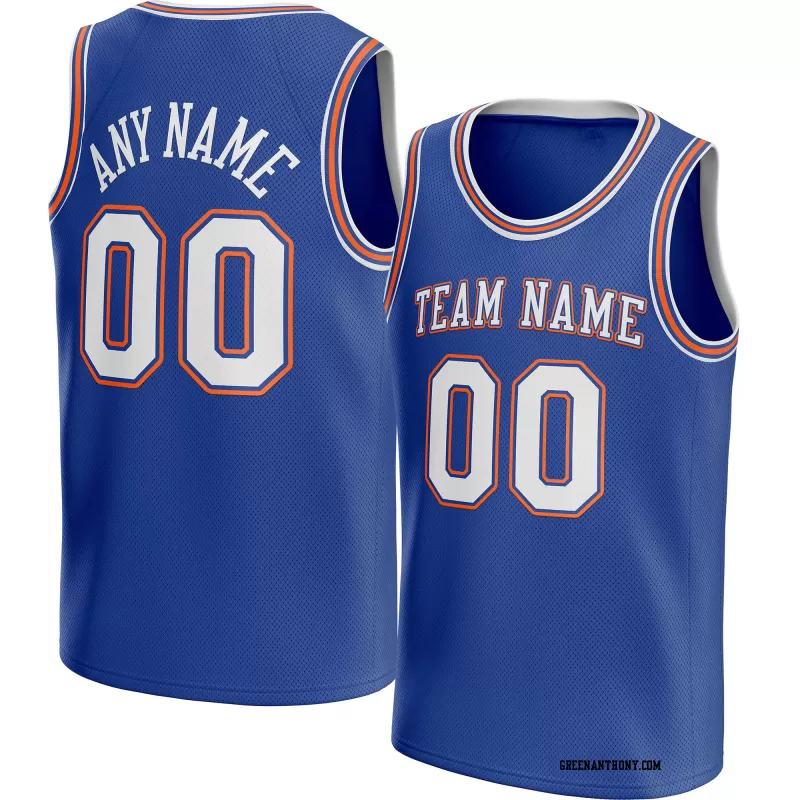 Stitched Customized Icon Royal White White Basketball Jersey