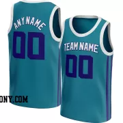 Stitched Customized Icon Teal Purple White Basketball Jersey