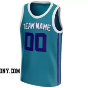 Stitched Customized Icon Teal Purple White Basketball Jersey
