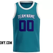 Stitched Customized Icon Teal Purple White Basketball Jersey