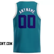 Stitched Customized Icon Teal Purple White Basketball Jersey