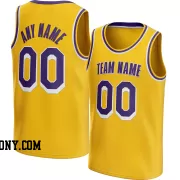 Stitched Customized Icon Yellow Purple Purple Basketball Jersey