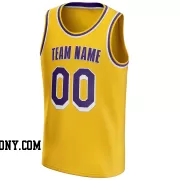 Stitched Customized Icon Yellow Purple Purple Basketball Jersey