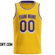 Stitched Customized Icon Yellow Purple Purple Basketball Jersey