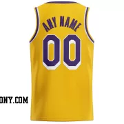 Stitched Customized Icon Yellow Purple Purple Basketball Jersey