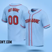 Stitched Customized Light Blue Red Red Baseball Jersey