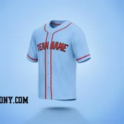 Stitched Customized Light Blue Red Red Baseball Jersey