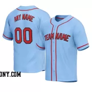 Stitched Customized Light Blue Red Red Baseball Jersey